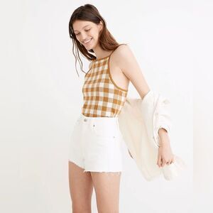MADEWELL NWT Gingham Apron Sweater Tank Top Antique Gold Item ND755 Size XXS